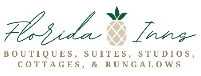 Logo for Florida Inns featuring text and a pineapple graphic.